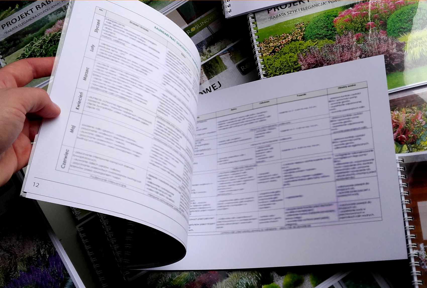 Projekt drukowany, kalendarz ogrodniczy - rabata na skarpę