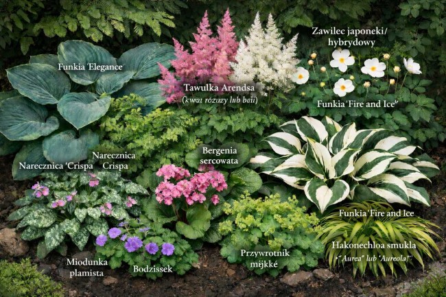 Leśny zakątek - zestaw 10 roślin do cienia i półcienia. Leśny zakątek - zestaw 10 roślin do cienia i półcienia.