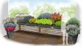 Gotowy projekt ogrodu (rabata) - "Kompozycja bylinowa na balkon". Zestaw (Projekt+ 29 sadzonek)