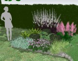 Gotowy projekt ogrodu (rabata) - "Pastelowa elegancja MINI". Zestaw (Projekt + 32 sadzonki)